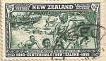 Stamps Oceania - New Zealand -  Conmemoración llegada Maories a N. Zelanda en 1350