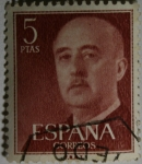 Stamps Spain -  Franco 5 ptas