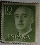 Stamps Spain -  Franco 10 ptas