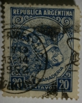 Stamps Argentina -  Torito Litografiado Azul 20 centavos