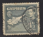 Stamps : Asia : Cyprus :  Mapa de CHIPRE.