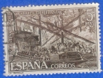 Stamps Spain -  ESPAÑA 1971 (E2056) IV Centenario de la Batalla de Lepanto - La batalla 5p 3 IN