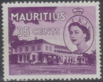 Sellos del Mundo : Africa : Mauricio : MAURICIO 1953 (S259) Coronacion - Casa Gobierno Le Reduit 35c