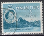 Stamps : Africa : Mauritius :  MAURICIO 1953 (S254) Coronacion - Rempart Mountain 5c