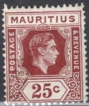 Stamps : Africa : Mauritius :  MAURICIO 1938-43 (S218) Rey Jorge VII 25c