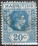 Stamps : Africa : Mauritius :  MAURICIO 1938-43 (S217) Rey Jorge VII 20c