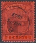Stamps Mauritius -  MAURICIO 1895-1904 (S104) Escudo de armas 6c