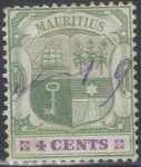 Sellos del Mundo : Africa : Mauricio : MAURICIO 1895-1904 (S98) Escudo de armas 4c