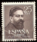 Stamps Spain -  I Centenario del nacimiento de Isaac Albéniz