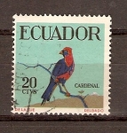 Sellos de America - Ecuador -  PÁJARO  CARDENAL