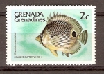 Stamps : America : Grenada :  PEZ   MARIPOSA