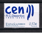 Stamps : Europe : Spain :  Edifil  4266  Centenario del Real Club Deportivo de La Coruña.  " Logotipo del Centenario. "