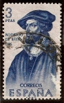 Stamps : Europe : Spain :  Conquistadores de Nueva Granada - Rodrigo de Bastidas