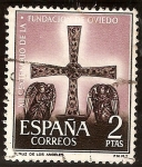 Stamps Spain -  XII centenario de la Fundación de Oviedo - Cruz de los Angeles