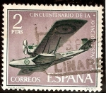 Stamps : Europe : Spain :  L aniversario de la Aviación Española - Hidroavion Plus Ultra