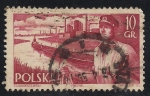 Stamps : Europe : Poland :  Marinero y gabarras