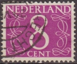 Stamps Netherlands -  Holanda 1953 Scott 343a Sello Serie Numeros usado Netherland 