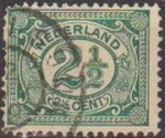 Stamps Netherlands -  Holanda 1898-1924 Scott 060 Sello Serie Basica Numeros usado Netherland 