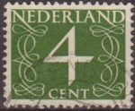 Sellos del Mundo : Europa : Holanda : Holanda 1946-57 Scott 284 Sello Serie Numeros 4c usado Netherland 