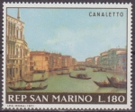 Sellos del Mundo : Europa : San_Marino : SAN MARINO 1971 Scott 747 Sello Nuevo Pinturas de Canaletto Gran Canal entre Palacio Balbi y Puente 