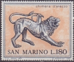 Stamps Europe - San Marino -  SAN MARINO 1971 Scott 757 Sello Nuevo Arte Etrusco Chimera d'Arezzo 180L