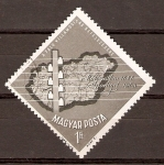 Stamps Hungary -  MAPA  DE  HUNGRÍA  Y  LÍNEAS  DE  TRANSMICIÓN
