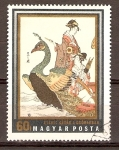 Stamps : Europe : Hungary :  PINTURAS   JAPONESAS