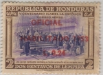 Stamps Honduras -  Reyes Católicos reciben a Colón después de 1° Viaje