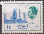 Sellos de Asia - Ir�n -  IRAN 1975 Scott 1834 Sello Refinería Teheran y Mohammed Reza Shah Pahlavi 1R usado 