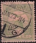 Stamps : Europe : Hungary :  Hungria 1900 Scott 61 Sello Turull y Cruz de San Esteban Usado 60f Magyar Posta Ungarn Hungary