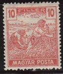 Stamps : Europe : Hungary :  Hungria 1916 Scott 113 Sello Nuevo Recolección Cosecha de Trigo 10F Magyar Posta Ungarn Hungary 