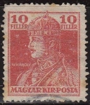 Stamps : Europe : Hungary :  Hungria 1918 Scott 127 Sello Rey Carlos IV 10F usado Magyar Posta Ungarn Hungary Hongrie Ungheria