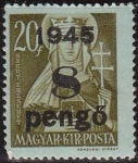 Stamps : Europe : Hungary :  Hungria 1945 Scott 670 Sello Nuevo Santa Elizabeth 20f sobreimpreso 945 8 pengo Magyar Posta Ungarn 