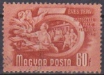 Stamps Hungary -  Hungria 1950 Scott 877 Sello 5 Años Plan WM Cooperativas de viviendas usado Magyar Posta M-1179 Unga