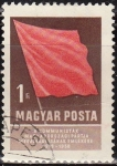 Stamps Hungary -  Hungria 1958 Scott 1210 Sello Bandera Roja 1F usado Magyar Posta Ungarn Hungary Hongrie Ungheria