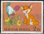 Stamps : Europe : Hungary :  Hungria 1982 Scott 2761 Sello Fauna Comics Vuk el Zorro y Gallo Dibujo de Attila Dargay Matasello de