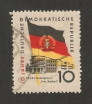 Stamps Germany -  10 anivº de la R.D.A.