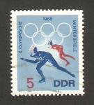 Stamps Germany -  olimpiadas de invierno en grenoble, carrera  sobre hielo
