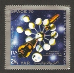 Stamps Yemen -  estación interplanetaria
