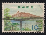 Stamps Japan -  Lago Onuma y Volcan Komagatake.