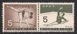 Stamps Japan -  Sumo y mujer Gimnasta.