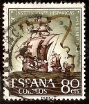 Stamps Spain -  Congreso de Instituciones Hispánicas - Naves de Colón