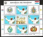 Sellos de America - Paraguay -  VISITA DE S.S .JUAN PABLO II A PARAGUAY - URUGUAY - BOLIVIA