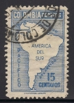 Stamps : America : Colombia :  MAPA DE AMERICA DEL SUR.