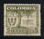 Stamps Colombia -  ESCUDO Y ARBOL.