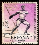 Stamps Spain -  Juegos Olímpicos de Innsbruck y Tokio - Lanzamiento de disco
