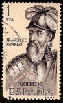 Stamps : Europe : Spain :  Forjadores de América - Francisco Pizarro