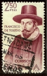Stamps : Europe : Spain :  Forjadores de América - Francisco de Toledo