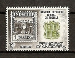 Stamps Andorra -  I Exposicion Oficial de sellos de Andorra. (And. Esp)