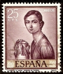 Stamps Spain -  Niña de la jarra - Romero de Torres